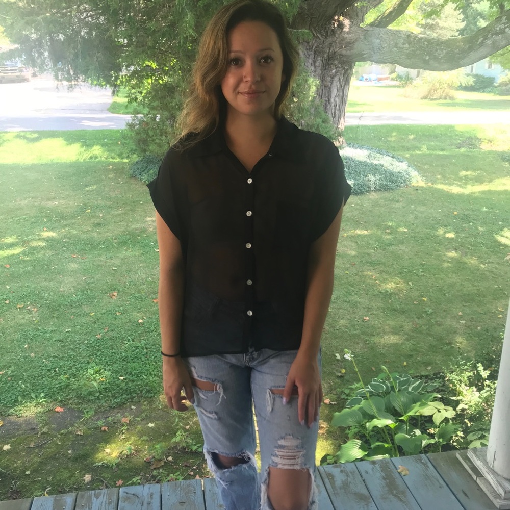 Black sheer top